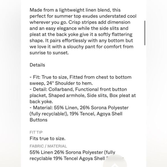 FAHERTY - MALIBU SLEEVELESS LINEN SHIRT - PINK
CINQUE TERRE STRIPE S - Picture 2 of 7